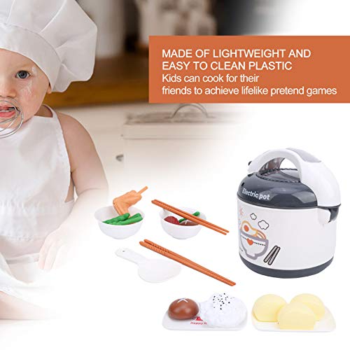 01 02 015 Juguete para Olla Arrocera para Niños, Juego de Simulación, Juguete de Cocina, Herramientas de Cocina de Simulación, Juego de Cocina para Niños, Juego de Cocina para Electrodomésticos(Gris)