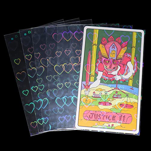100 sobres para cartas holográficas con corazones brillantes para tarjetas de juego Protectores para tarjetas fotográficas Tarocchi Idol (new heart tarot)