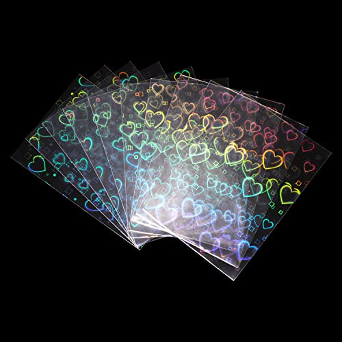 100 sobres para cartas holográficas con corazones brillantes para tarjetas de juego Protectores para tarjetas fotográficas Tarocchi Idol (new heart tarot)