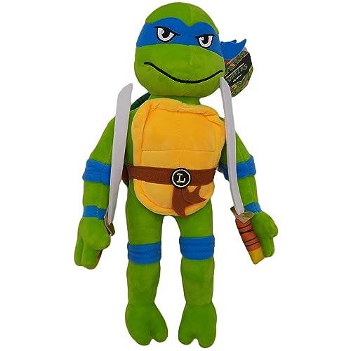 2iX - Teenage Mutant Ninja Turtles Mutant Mayhem - Peluche de 32 cm - Peluche para acurrucarse y jugar, gran regalo para fans de TMNT a partir de 3 años (Leonardo)