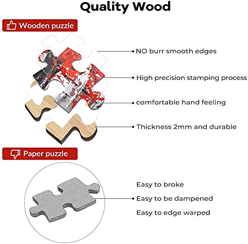 A-Generic Rompecabezas para Adultos 1000 Piezas - Rompecabezas Paraguas de Paraguas Rojo - Rompecabezas de Madera Puzzle Rompecabezas Único cumpleaños