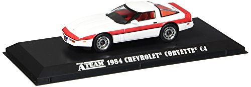 A-TEAM Modelo DieCast Coche CORVETTE C4 1984 Escala 1/43 ORIGINAL Greenlight