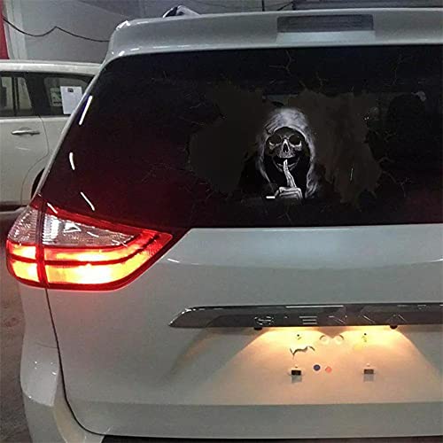 Adhesivo para coche de horror en 3D, diseño de calaveras de Halloween con calaveras, pegatinas para luna trasera, pegatinas para Halloween, calavera, 30 cm x 40 cm