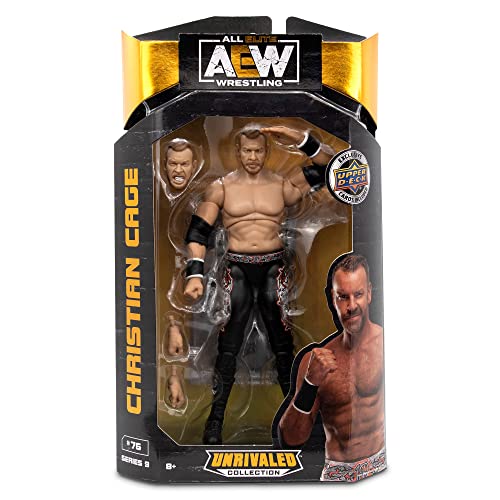 AEW Figura de acción de lucha libre inigualable de la colección de luminarias inigualables (elige luchador) (jaula cristiana)