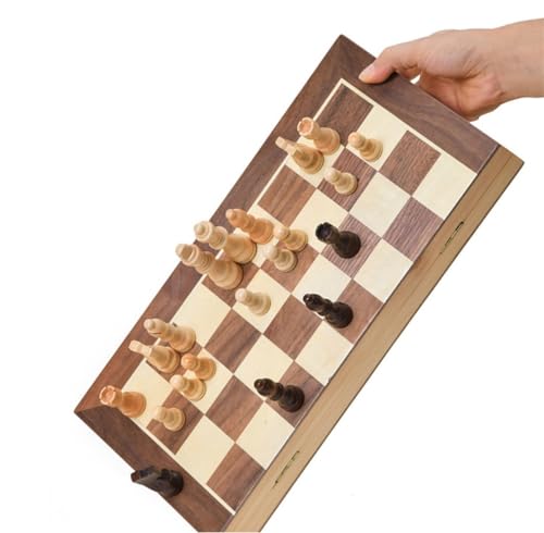 Ajedrez Juego De Ajedrez Juego De Ajedrez De Madera Magnético De Regalo Con Caja De Almacenamiento Flocado Tablero De Juego Plegable Almacenamiento Interior Regalo Juego Familiar Tablero De Ajedrez Ju