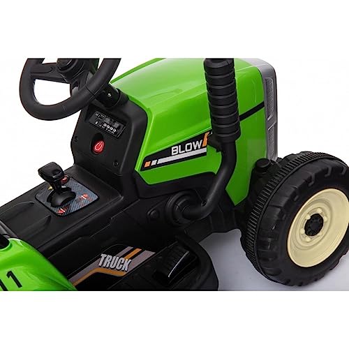 ATAA Tractor Ceres con Remolque - Verde- Tractor eléctrico para niños con Remolque y batería 12v