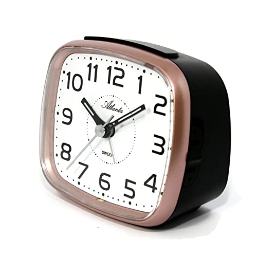 Atlanta 2142-18 - Reloj Despertador analógico de Cuarzo sin tictac con luz de repetición de repetición de Alarma (Cobre)