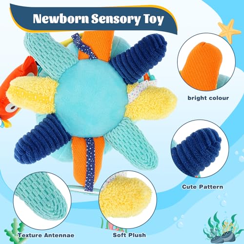 Auniq Juguete Musical de Peluche para bebé 0-12 Meses Juguetes para Cochecito de bebé, Juguete Clip para Cochecito y Silla de Paseo Juguete sensorial para bebé con sonajero Juguete Musical Educativo