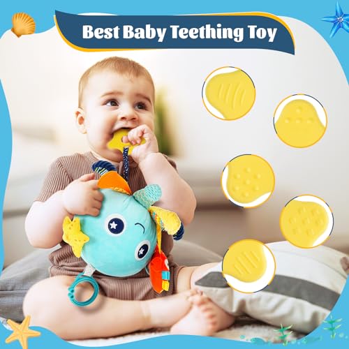 Auniq Juguete Musical de Peluche para bebé 0-12 Meses Juguetes para Cochecito de bebé, Juguete Clip para Cochecito y Silla de Paseo Juguete sensorial para bebé con sonajero Juguete Musical Educativo