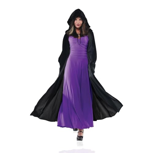 badaren Capa Negra con Capucha, Capa Terciopelo, APA con Capucha, Capa de Vampiro de Halloween, Capa Negra Disfraz Halloween Bruja Hombre Mujer Niño, Disfraces de Cosplay para Carnaval, Mascarada