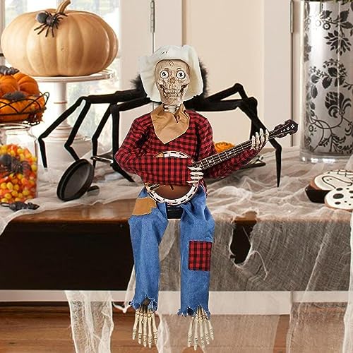 Banjo Duelo Animados Divertidos | Dúo Banjo, Banjo Animados Halloween, Esqueleto Banjo Espeluznante Para Decoración Festiva Del Hogar