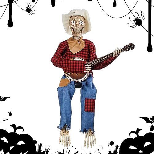 Banjo Duelo Animados Divertidos | Dúo Banjo, Banjo Animados Halloween, Esqueleto Banjo Espeluznante Para Decoración Festiva Del Hogar