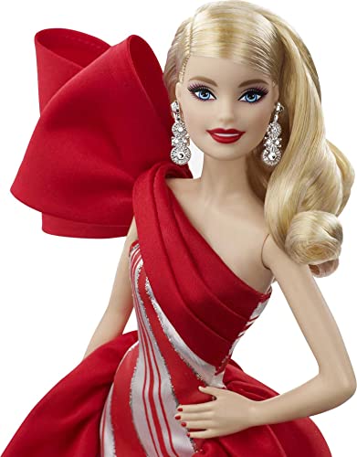 Barbie - Collector Felices Fiestas 2019, Muñeca Rubia con Ondas (Mattel FXF01)