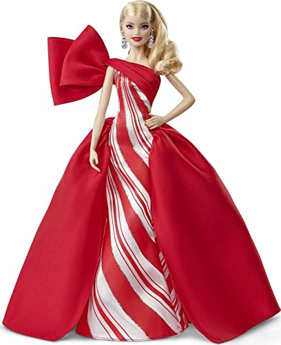 Barbie - Collector Felices Fiestas 2019, Muñeca Rubia con Ondas (Mattel FXF01)