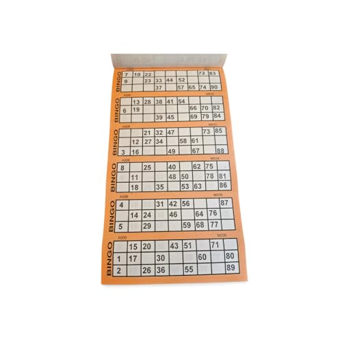 BINGO PAD 100 hojas de boletos – 600 juegos Jumbo Bingo Game Books | Big Number Perforated & Numed Bingo Raffle Arcade | Libros de actividades para adultos para dabbers de bingo | Suministros de arte