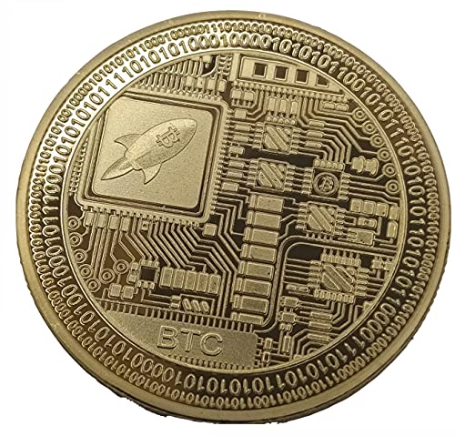 Bitcoin Moneda Física Bañado En Oro 24k Edición M.Keiser Tribute en Expositor De Luxe