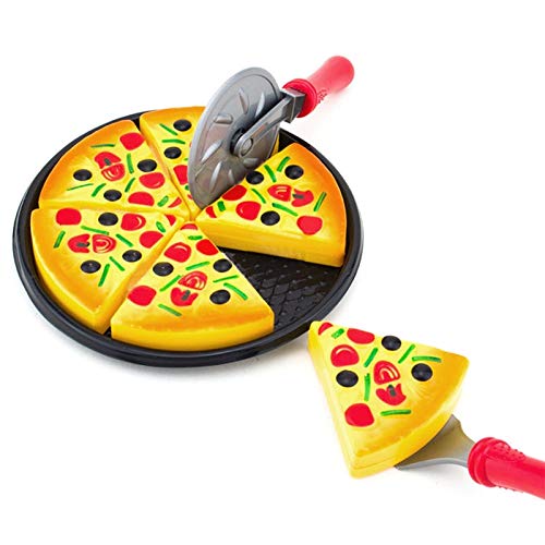 BONOCO Juguetes para niños 6 Piezas Simulación Fiesta de Pizza Comida rápida Rebanadas de Cocina Juego de Juego de simulación de Corte Tienda rápida Juguete de Cocina para niños Ju