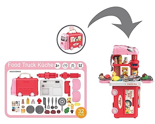 Brigamo 2 en 1 Premium Food Truck Niños Cocina Juguete a partir de 3 años