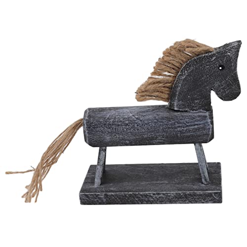 BstXqty Decoración De Caballo De Troya De Madera, Artesanía De Madera Tallada A Mano Escultura De Caballo De Animal Para Escritorio Dormitorio Oficina De Madera Vintage Decoración De La Habitación Del