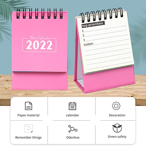 Calendario de escritorio mini 2022-2022 - Calendario de péndulos de escritorio inglés fresco y portátil para planificador de horarios de oficina en casa, calendario mensual de pie (B)