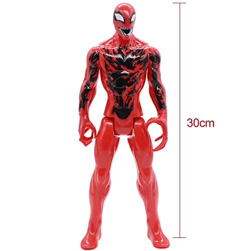 Carnage Figura, Marvel Venom Carnage 30 cm Figura de Acción Anime para Regalar Modelo Decorativo PVC Figura Personajes móviles Modelo Estatua Decoraciones de Mesa para niños de 3 años en adelante