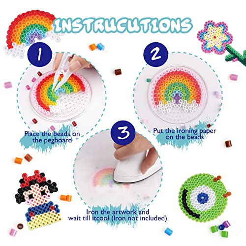 Cuentas para Planchar 24 Colores 4000Pcs Cuentas de Hierro Fusibles con Accesorios Fuse Beads para Fiesta Cumpleaños Educativos Niños DIY, 5mm