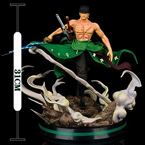 Cuugf Exquisita Edición Limitada 31cm Anime One Piece Hunter Fan GK Estatua Retrato de Piratas Roronoa Zoro PVC Figura de Acción Juguete Adulto Colección Modelo Muñeca