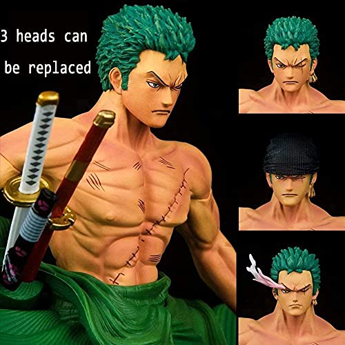 Cuugf Exquisita Edición Limitada 31cm Anime One Piece Hunter Fan GK Estatua Retrato de Piratas Roronoa Zoro PVC Figura de Acción Juguete Adulto Colección Modelo Muñeca