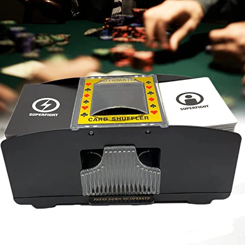 Dacefloy Barajadores automáticos para barajar cartas de juego, herramienta a pilas para UNO, Texas Hold'em, juegos de cartas en casa, Blackjack, póquer de casino eléctrico