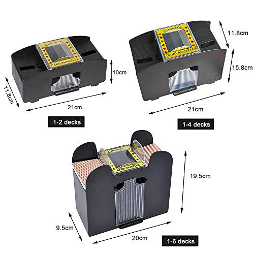 Dacefloy Barajadores automáticos para barajar cartas de juego, herramienta a pilas para UNO, Texas Hold'em, juegos de cartas en casa, Blackjack, póquer de casino eléctrico