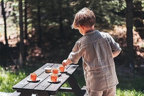 Dantoy - Juego de café orgánico - Juego de café ecológico sostenible - 17 piezas - Interior y exterior - A partir de 2 años - Cisne nórdico