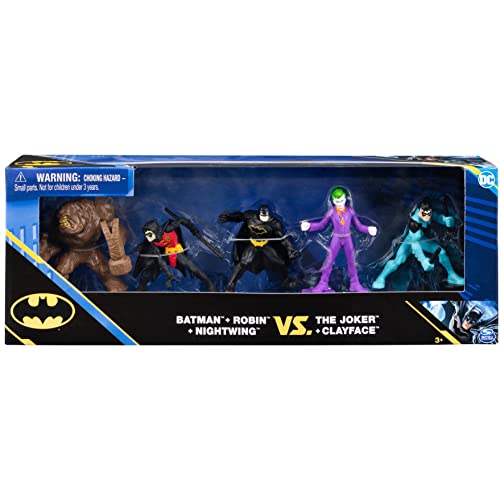 DC Comics, Batman, Robin, Nightwing vs The Joker, Clayface 5 unidades, figuras de acción de 2 pulgadas, juguetes para niños y niñas a partir de 3 años