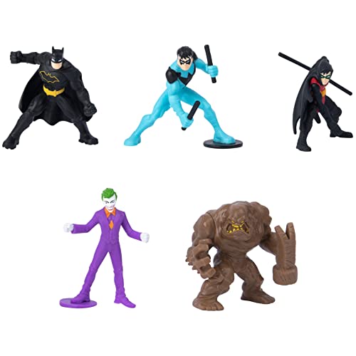 DC Comics, Batman, Robin, Nightwing vs The Joker, Clayface 5 unidades, figuras de acción de 2 pulgadas, juguetes para niños y niñas a partir de 3 años