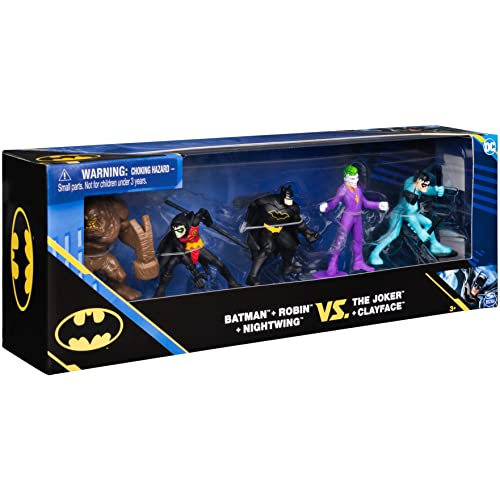 DC Comics, Batman, Robin, Nightwing vs The Joker, Clayface 5 unidades, figuras de acción de 2 pulgadas, juguetes para niños y niñas a partir de 3 años