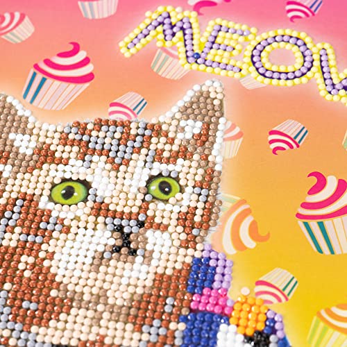 DIAMANTINY Level Up - Pets - Nice Group Creative Art, Diamond Painting Kit, crea el mosaico de Pets Gato Miau