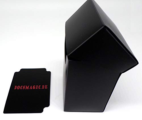 docsmagic.de Deck Box Full + 100 Double Mat Black Sleeves Standard - Caja & Fundas Negra - PKM MTG
