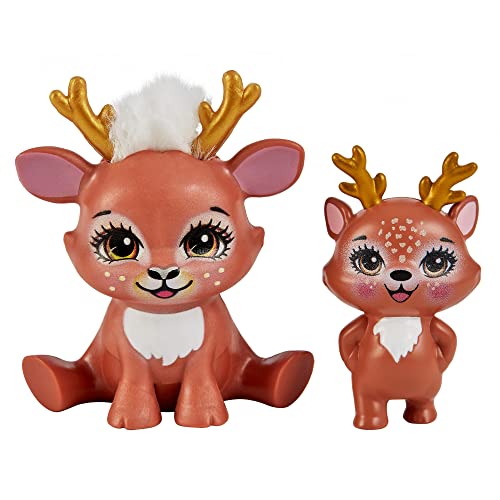 Enchantimals Hermanas Danessa y Danetta Deer Muñecas con mascotas ciervo de juguete, regalo para niñas y niños +4 años (Mattel HCF80)