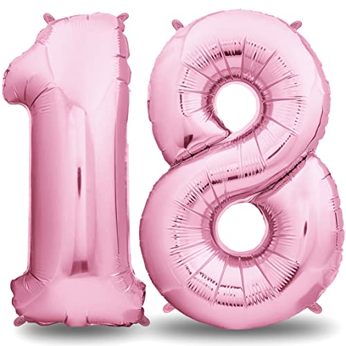 envami® Globos de Cumpleãnos 18-101 CM Globo 18 Años - Globo Numero 18 - Decoracion 18 Cumpleaños Niñas - Globos Numeros Gigantes para Fiestas - Vuelan con Helio, Rosas