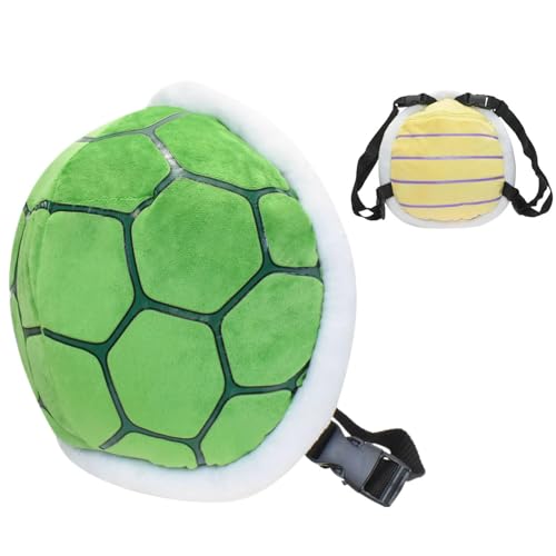 EXQST Mochila De Tortuga Mochila De Concha De Tortuga Mochila De Concha De Tortuga Verde Bolsa De Merienda De Caramelo De Piel Suave para Niños Fiesta De Disfraces De Halloween Cosplay