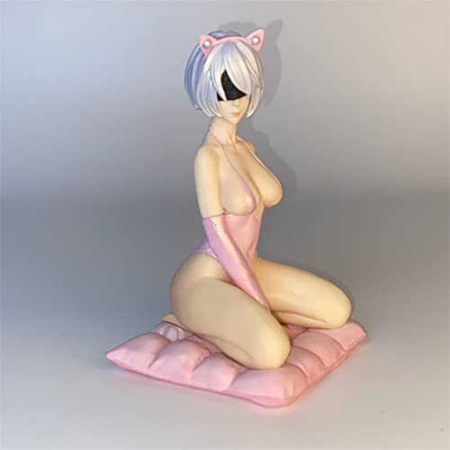 FABIIA Figura de Acción de Anime de Edición Limitada Nier: Automata Gk Hunter Fan Cat de Rodilla Dama Pretty Swimsuit 2B Modelo de Escritorio de Escritorio para Adultos Decoraciones de Estatuas de Muñ