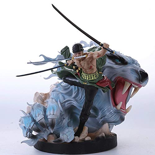 FABIIA One Piece/Roronoa Zoro Three Swords, Pole, Tiger Hunt PVC Anime Game Game Modelo de Personaje Estatuas Figura de Juguetes Collectibles Decoraciones Regalos de Anime Fan de Anime