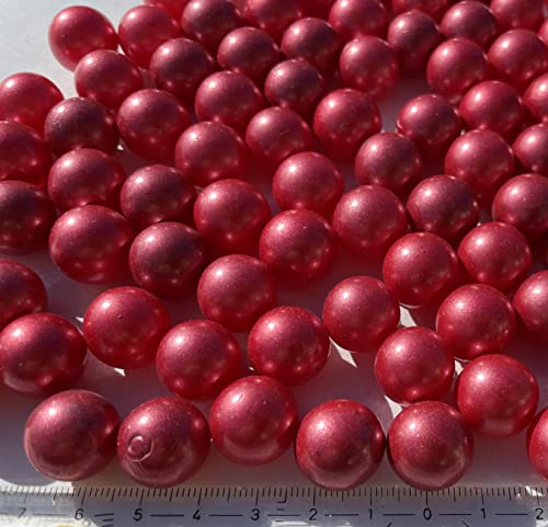 FAIRY TAIL & GLITZER FEE 90 canicas de cristal rojas brillantes, 16 mm, rellenos de jarrones, canicas, rojas, canicas, piedras brillantes, juego de canicas, juego de canicas, cristal, 90 unidades