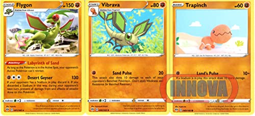 Flygon 091/189 - Darkness Ablaze - Juego de cartas de evolución Pokemon - Lote de 3 cartas