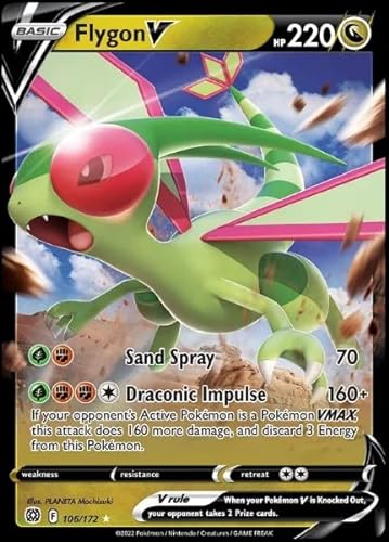 Flygon V 106/172 Brilliant Stars - Tarjeta Pokemon ultra rara - Holo Foil