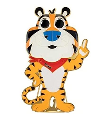 Funko Funko Large Pop! Enamel Pin - Tony The Tiger - AD ICONS: FROSTED FLAKES - TONY THE TIGER CHASE - Kelloggs Pins de Esmalte- Broche Coleccionable - para Mochilas Y Bolsos - Idea de Regalo