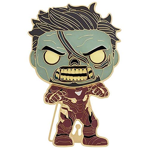 Funko Pop! Large Enamel Pin MARVEL: Marvel - Iron Man - What If - ZOMBIE TONY STARK - Marvel What If Pins de Esmalte- Broche Coleccionable - para Mochilas Y Bolsos - Idea de Regalo - TV Fans