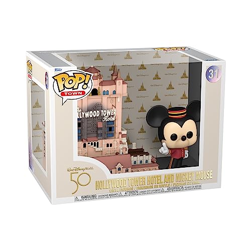 Funko Pop! Town: WDW 50th-ToT With Mickey - Tower Of Terror - Disney World 50th Anniversary - Figura de Vinilo Coleccionable - Idea de Regalo- Mercancia Oficial - Juguetes para Niños y Adultos