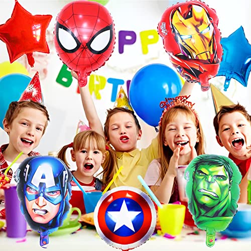 Globos The Avengers, Globo Decoración de Cumpleaños de Superhéroe, Globos de Decoracion para Fiestas de Marvel, para Fiestas Infantiles, Globos Niño, 9PCS