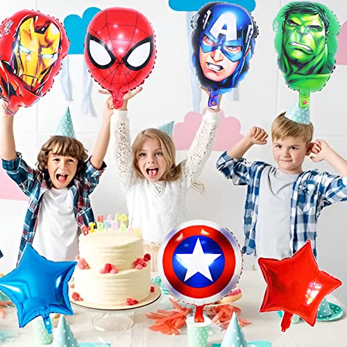 Globos The Avengers, Globo Decoración de Cumpleaños de Superhéroe, Globos de Decoracion para Fiestas de Marvel, para Fiestas Infantiles, Globos Niño, 9PCS