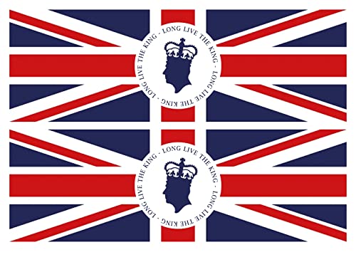 Handmade By Stukk King Charles III Coronation Banners Royal Crown Long Live Union Jack Decoración de fiesta